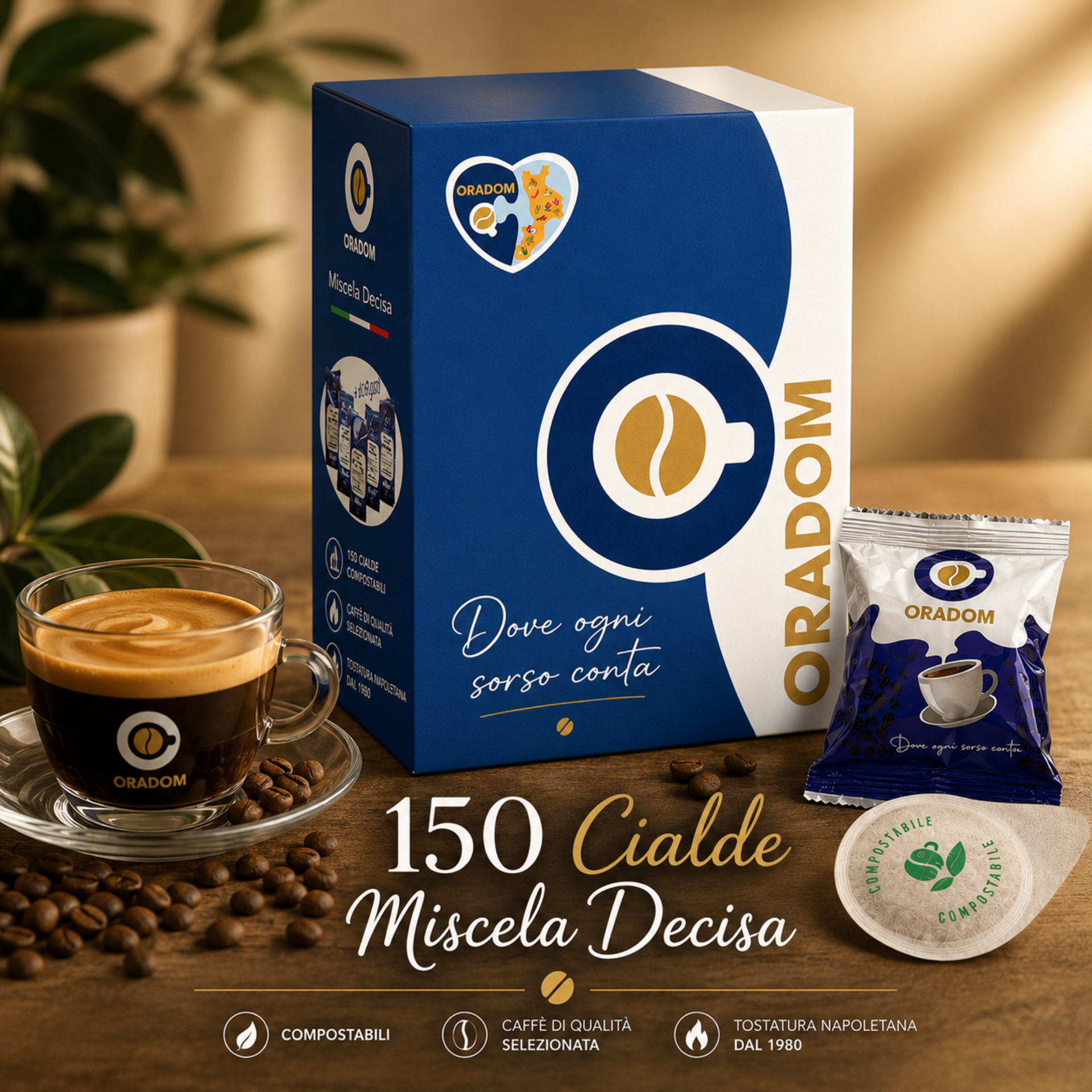 150 Cialde Oradom Miscela Decisa 1 150 Cialde Oradom Miscela Decisa